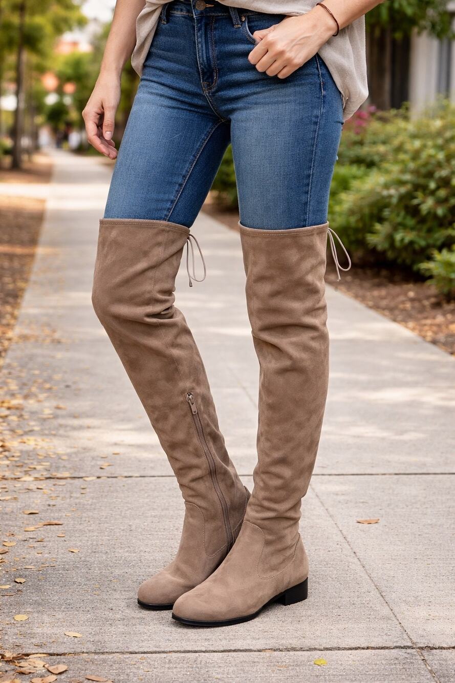 SODA Over The Knee Boots Brown 8.5